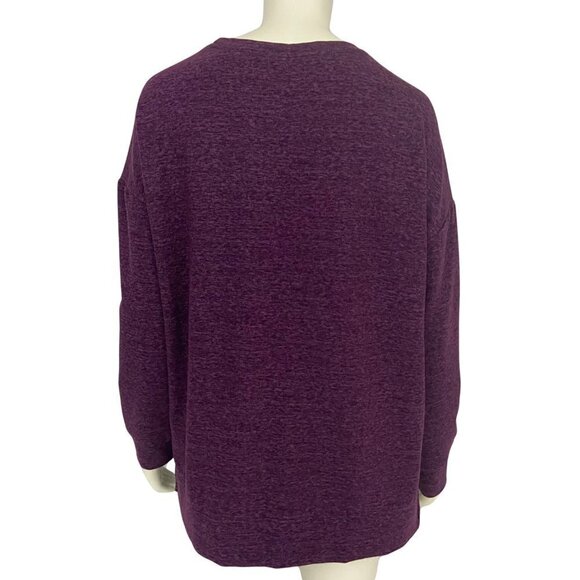 32 Degrees Heat Women's Fleece Sweater Top Size L Heathered Purple Long Sleeve - Picture 2 of 10